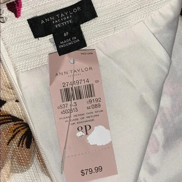 Ann Taylor Skirt Sz 8P Floral Print Lined - Picture 4 of 5